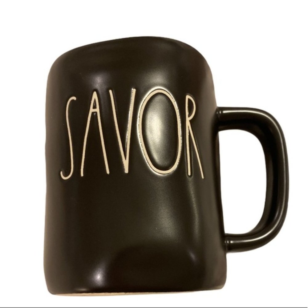 Rae Dunn SAVOR Mug, Black